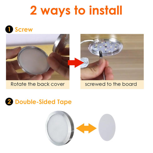 3D 001 5V Dimmable White/6000K) Single Under Cabinet LED Puck Lights Plug in, Printer LED Lamp Kit DIY USB Powered