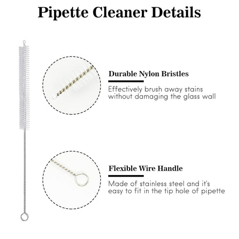 3Pcs Glass Pipettes Dropper, 10ml Graduated Liquid Dropper with Rubber Bulb and Cleaning Brush for Essential Oil