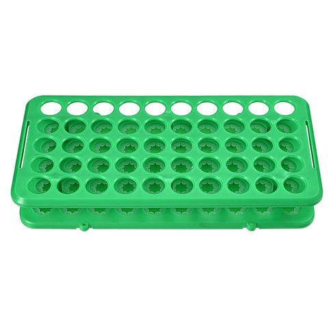 YOKIVE Polypropylene Test Tube Rack Holder, Great for 18mm Lab Test Tube, Green, 50-Sockets
