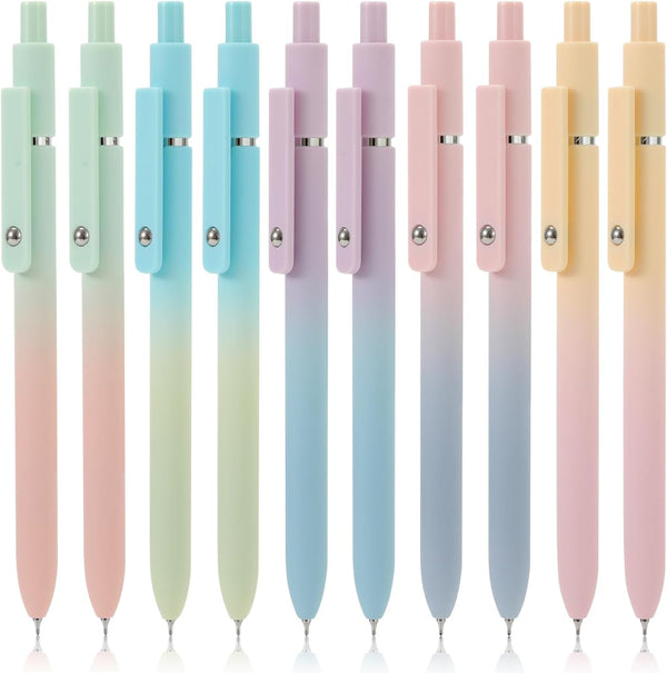 FIOVER 10pcs Pens, Black Ink Gel Pens Medium Point 0.7mm, Smooth Writing High-End Series Cute Pens for Office School