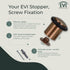 EVI Hardware Door Stop, Threaded Base, Natural Silicone Rubber, Brass, Includes Screw + Fixing Plug, Mod. I-108