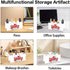 Ainavmxzs 4 Cute Red Hearts Acrylic Makeup Cup Holder With Compartments Makeup Brush Holder Organizer Brush Storage Bar