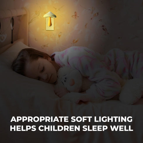 SATONA Mushroom Night Light, Night Light Plug in Wall Lamps for Bedroom with Auto Light Sensor, for Kids Room