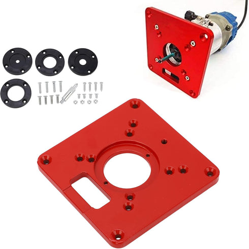 Router Table Insert Plate, Aluminum Alloy Router Plate Wood Tool, Universal Design Accessory for Woodworking, Red