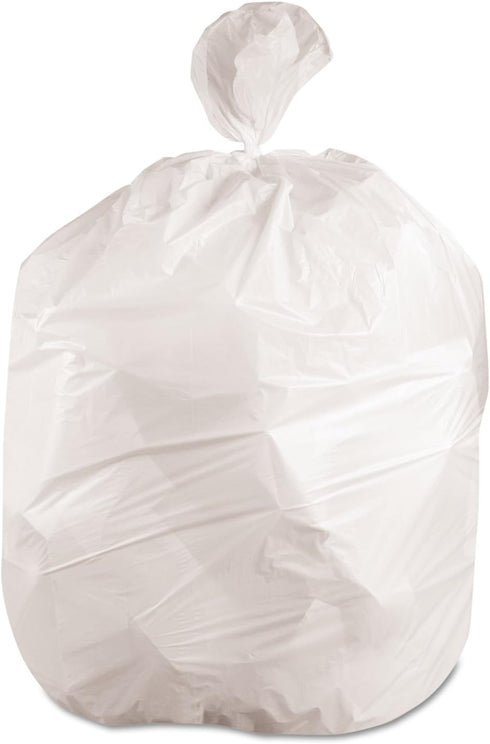 Boardwalk 4046EXH Waste Can Liners, 40-45gal, 40 x 46.6mil, White, 25 Bags/Roll,