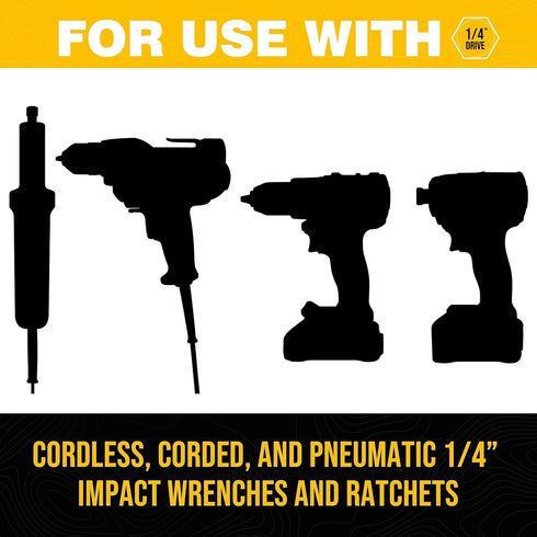 Set, 12PCS, 2-inch S2 1/4" Set, Set, Impact Hex Head Allen Wrench Drill Bit (SAE), Premium Steel Hex-Shank Hex Bit CNC