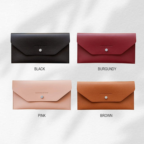 Carrotez Cash Envelopes, Reusable PU Leather Money Envelopes for Cash Gifts, 1 ea, Letter Engraving - Burgundy