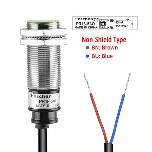 M18 Inductive Proximity Sensor Switch PR18-5AO Cylindrical Type Detector 5mm 100-240VAC 2-Wire NO