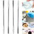4PCS 150mm/5.9inch Miniature Dual Head Spatula, Semi Miniature Tapered Arrow Flat Head Silver Stainless Steel for