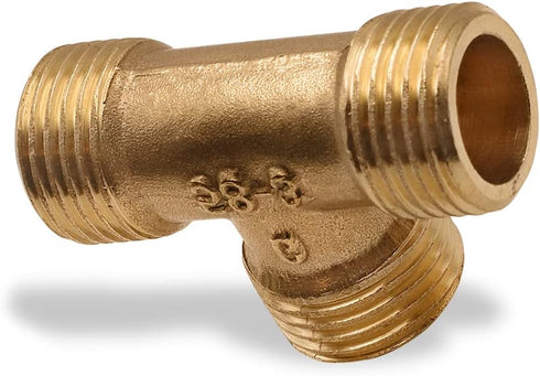 Tee Pipe Fitting, Brass Tee Connector 1/2" Male x 1/2" Male x 1/2" Male for Plumbing Repair