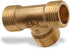 Tee Pipe Fitting, Brass Tee Connector 1/2" Male x 1/2" Male x 1/2" Male for Plumbing Repair