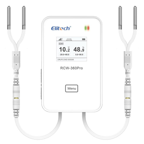 Elitech External Dual Temperature Probe, Temperature Sensor for RCW-360Pro Device, Monitor -40~176?, 16.4ft*2