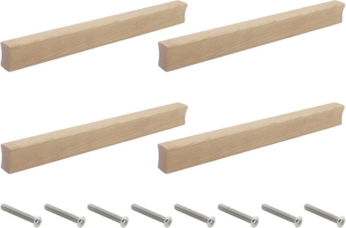 4PCS Wooden Pull Handle, Solid Wood Dresser Closet Wardrobe Door Pull,Cupboard Cabinet