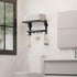 Maccvk 7 Gray16 Inch Towel Rack with Towel Bar Holder Suction Cup Foldable Towel Shelf No Drill with Hooks Rustproof