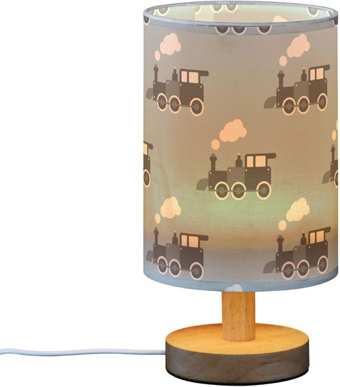 Vozoza Toy Steam Train LED Table Lamp with USB Port Night Light Bedroom Lamps for Nightstand Living Room Dorm Home