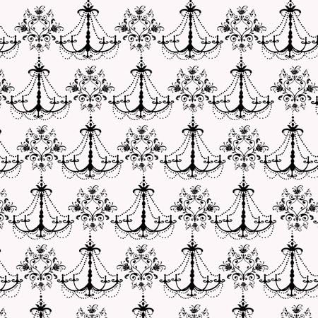3dRose 8 Inch Chic White and Black Chandeliers Ceramic Tile