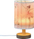 LFICRTAN Table LED Lamps Pink Ballerina Pattern Bedroom Night Light Bedside Lamps with USB Ports Nightstand Lamps Wood