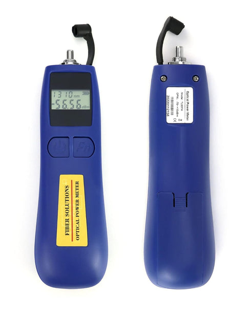 QWORK Optical Power Meter, -70~+10 dBm, with Universal 2.5mm Interface, Fiber Light Meter for Testing 6 Calibration wavelengths,Blue