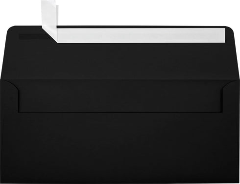 LUXPaper #10 Business Envelopes | 250 Qty | Peel & Press | 4 1/8" x 9 1/2" | Midnight Black | 80lb. Text