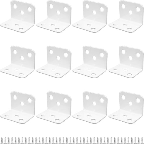 bociloy 12PCS 36x26x26mm Metal Corner Braces, 90 Degree L-Shaped Support Brackets, 6 Holes