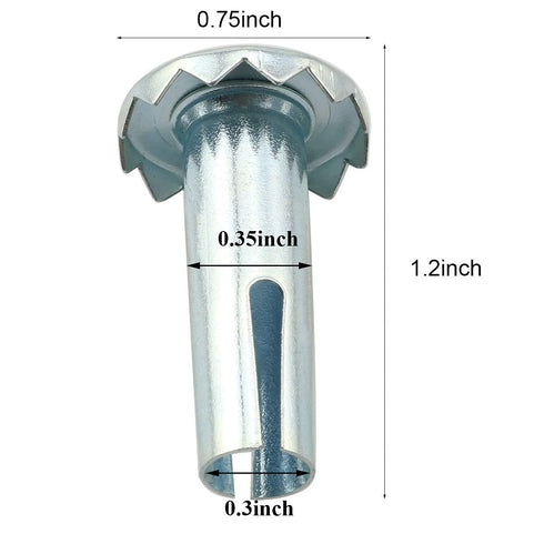 heyous 8PCS Metal Caster Sockets - 3/8" x 1-1/4" Furniture Insert Wheel Mounting Stem for Chair Legs