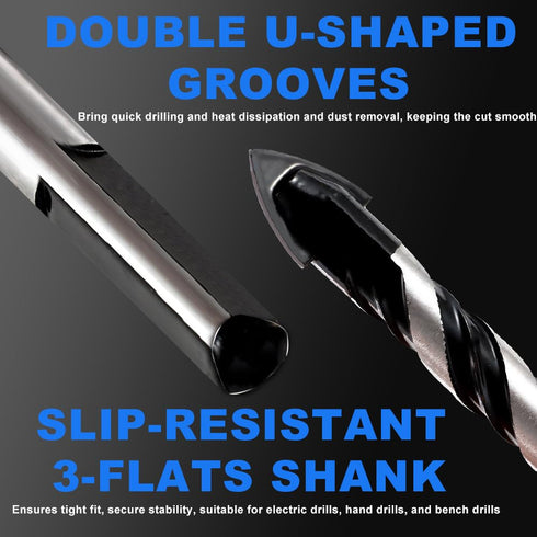 Professional Concrete Drill Bit 5-Pack Masonry Drill Bit Set, Industrial-Strength Cement Drill Bits