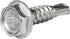 #10 x 3/4'' Hex Washer Head Self-Drilling Tek Screw, Zinc Plated Steel for Attaching Sheet Metal - Box of 100