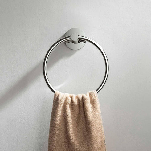 KBA1406) KIBI Circular Bathroom Towel Ring Wall-Mounted Hand Towel Holder, Solid Brass Construction, Rust-Resistant