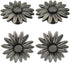 4 Pcs Retro Flower Knobs: Unique Single Hole Drawer Cabinet Handle Hardware for Closet, Cupboard, Furniture Decoration
