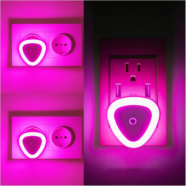 3 Pack Heart Shape Night Lights, Cute Nursery Nightlight with Light Sensors,