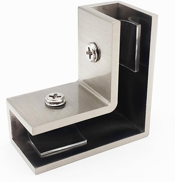 90 Degree Sleeve Over Shower Glass Clamp, Right Angle Connector for Bathroom or Showroom Glass Shower Door