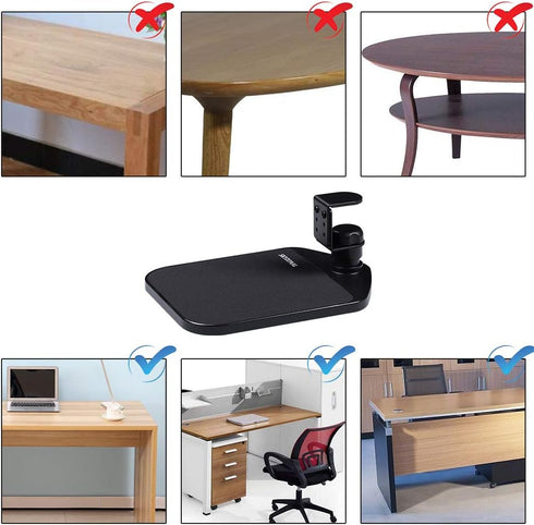 Ergonomic Mouse Platform Under Desk - Ergonomic Wrister Mouse Pad, Black