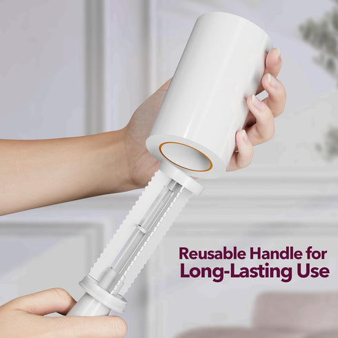 Lint Rollers for Pet Hair, Extra Sticky 440 Sheets Value Set with 2 Upgraded Handles, Portable Pet Lint Remover
