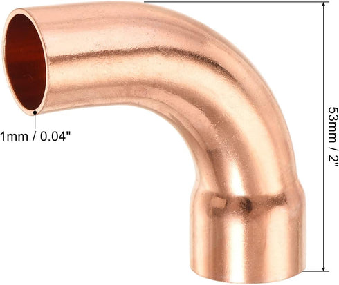 MECCANIXITY 90 Degrees Elbow Copper Pipe Fitting Short Turn Brazing Connection 3/4 Inch ID for HVAC Cooling Solar Equipment by MECCANIXITY