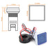 LED Display Voltmeter, Voltage Tester Current Detector, AC 50-500V, 0-100A, Round 22mm, Square Blue