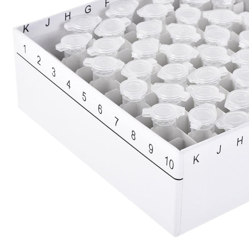 uxcell Centrifuge Tube Freezer Storage Box, 100-Well Waterproof Cardboard Holder for 1.5/1.8/2ml Micro Tubes