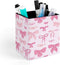 DOHTDGT Pink Bow Tie PU Leather Pen Holder for Desk, Pencil Cup Makeup