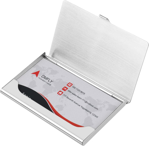 Business Card Holder, Slim Metal Case for Men & Women, Professional Stainless Steel Business Card Holders