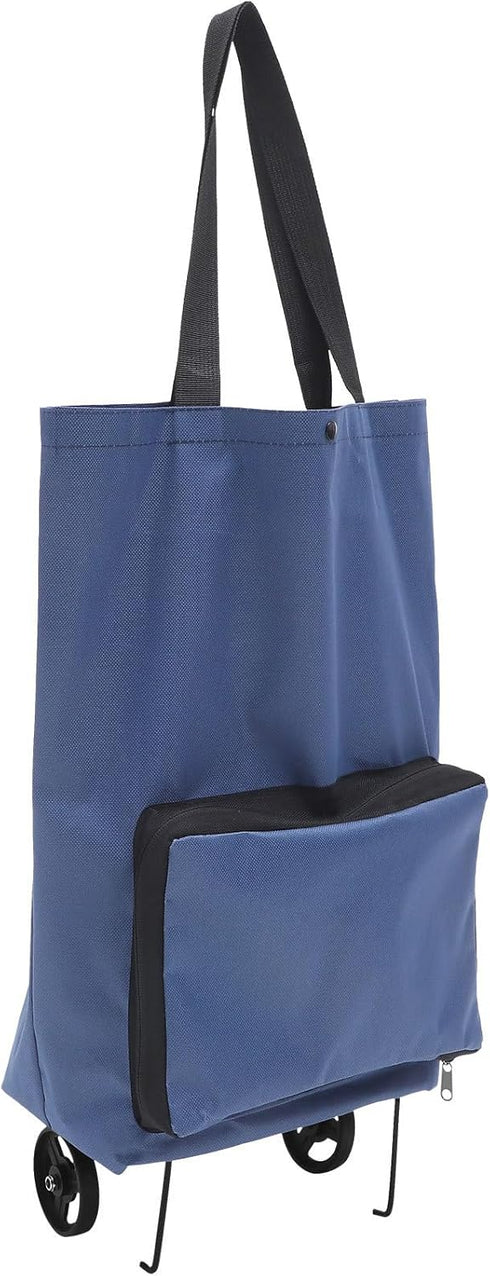 Collapsible Shopping Cart with Wheels Foldable Trolley Bag for Grocery Large Capacity
