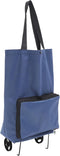 Collapsible Shopping Cart with Wheels Foldable Trolley Bag for Grocery Large Capacity