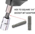 1/4" Hex to 1/4" Socket Adapter - Power Tool Replacement Part (4 Pieces) for Drill Driver and Pneumatic Drill