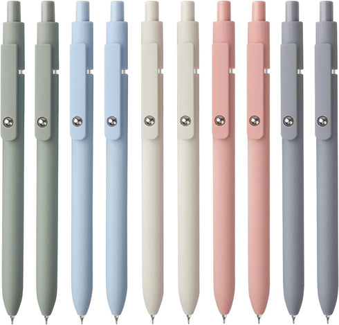 FIOVER Gel Pens, 10pcs 0.5mm Black Ink Quick Dry Fine Point Writing Pens for School Office Home
