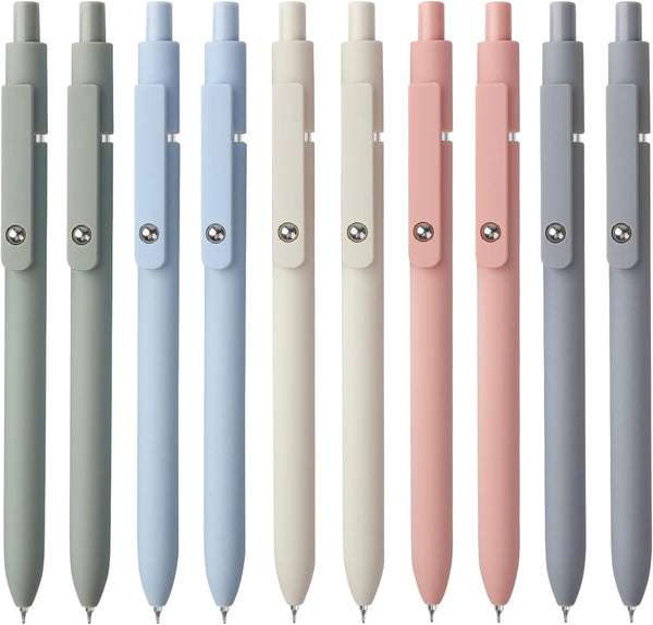 FIOVER Gel Pens, 10pcs 0.5mm Black Ink Quick Dry Fine Point Writing Pens for School Office Home
