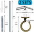 Evsteluo 2 Inch (2 Sets, Heavy Duty Ceiling Hook Easy Installation Zinc Alloy Hooks for Hanging Plants & Light