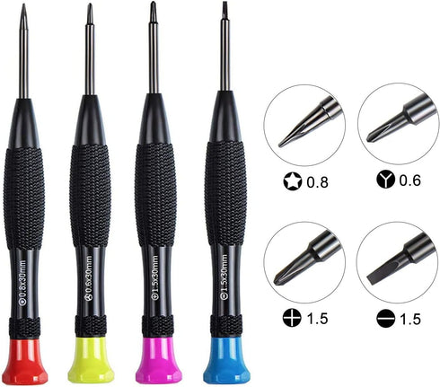 21-Piece Set Opening Pry Tool Screwdriver Set Multiple Functions Repair Tool Kit with Phillips Pentalobe Flat Triangle Head Suitable for Repairing iPhones iPad Laptop by Qerfasaly