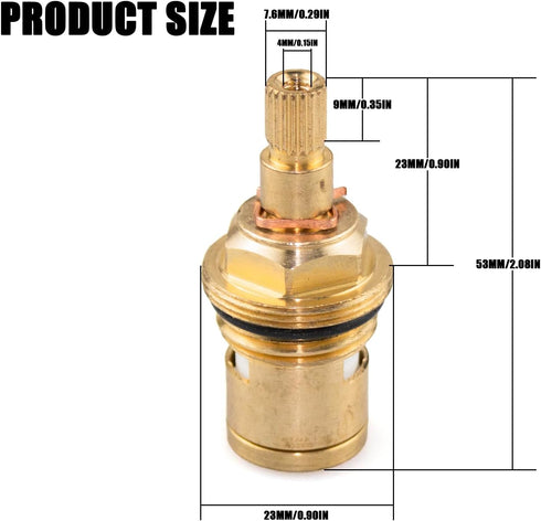 Brass Ceramic Stem Disc Cartridge G1/2" Replacement Brass Faucet Valve, Faucet Repair Replacement Parts for Bathroom Kitchen Tap Sink Faucet