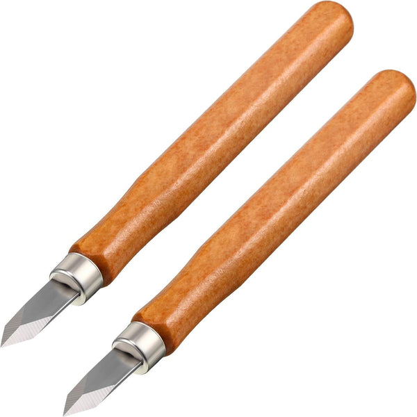 Marking Knife, Woodworking Thin Blade Dual Bevel Striking Knife, Hardened Mn-V Steel (2 Pieces)