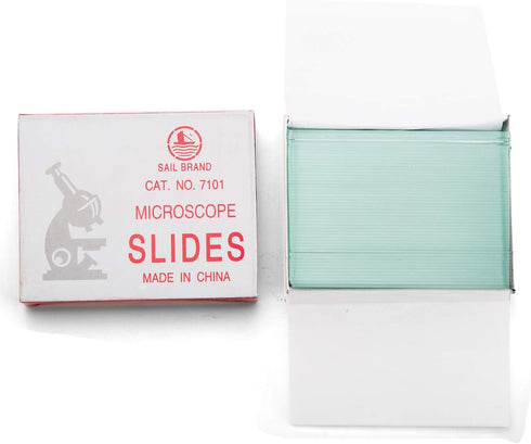 Swift Microscope Slides Kit with 72 Pre-Cleaned Blank Slides and 100 Glass Coverslips, Ground Edges