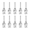 10pcs 14Gauge Stainless Steel Dispensing Needles, 1/2" Blunt Tips Luer Lock for Thick Liquids