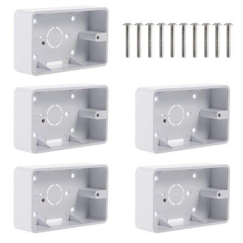 5pcs Surface Mount Outlet Box, 1 Gang Outlet Junction Box, ABS Electrical Enclosure Box